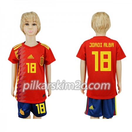 Koszulka Hiszpania Jordi Alba 18 Dziecięca Główna Mistrzostwa Świata 2018 - Koszulki Piłkarskie